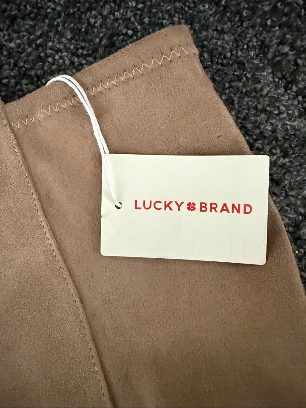 Lucky Brand Over-the-Knee Suede Boots in Taupe